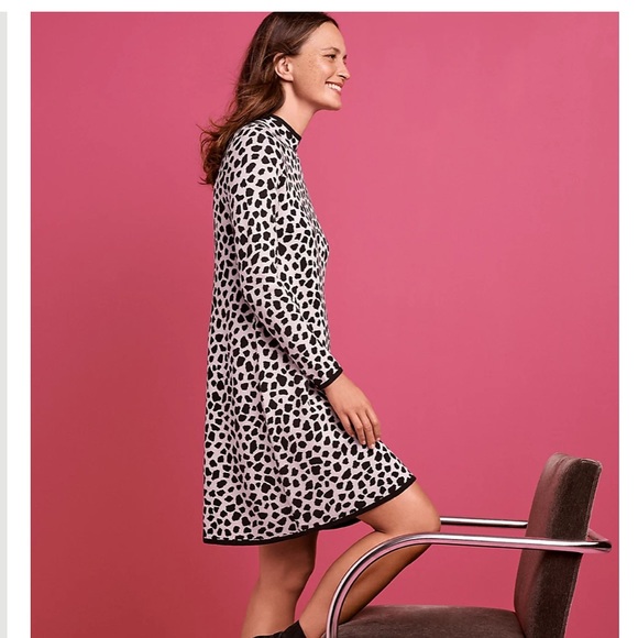NWT• Ann Taylor Animal Jacquard Sweater Dress - Picture 4 of 5